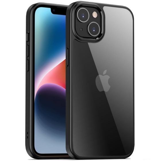 Transparente Schutzhülle für iPhone 14 Case mit schwarzen Rahmen
