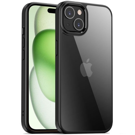 Transparente Hülle für iPhone 15 Case schwarzer Rahmen 