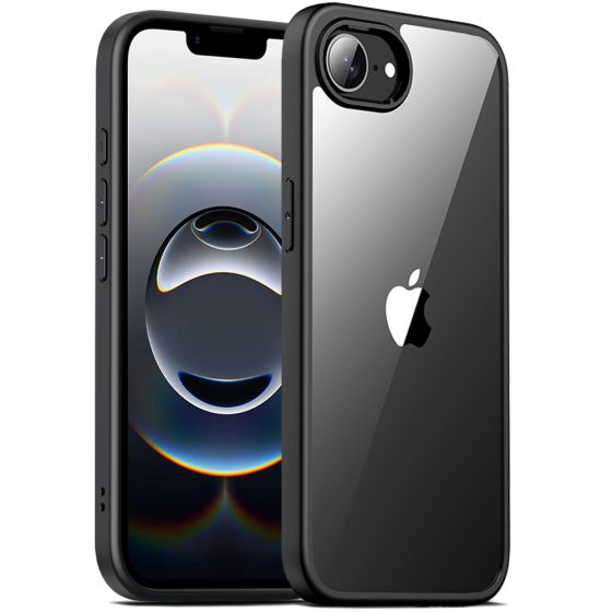 Transparente Handyhülle für iPhone 16e Case Durchsichtig mit schwarzen Rahmen 