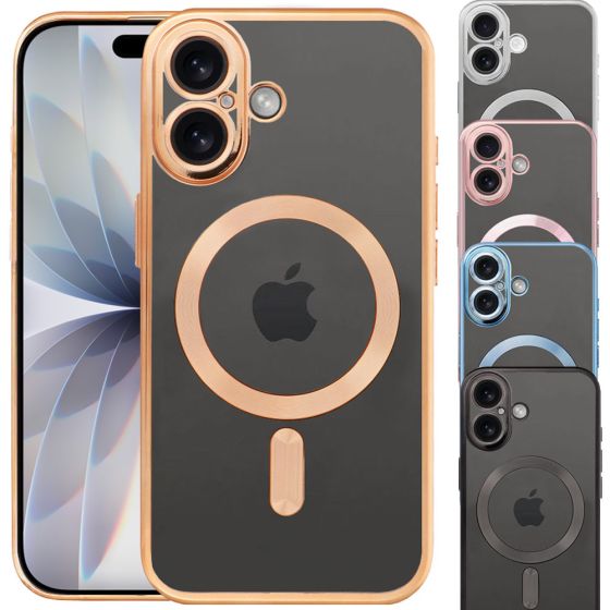 Durchsichtige Schutzhülle für iPhone 17 Hülle Transparent mit farbigen Rahmen MagSafe kompatibel mit Kameraschutz