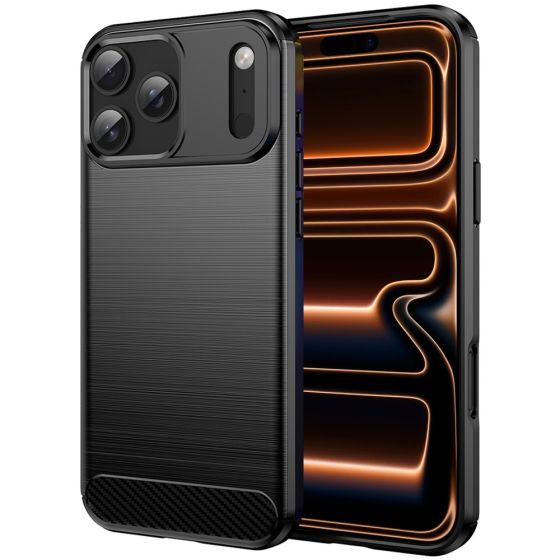 Handyhülle für iPhone 17 Pro Max Case im Carbon Design Schwarz