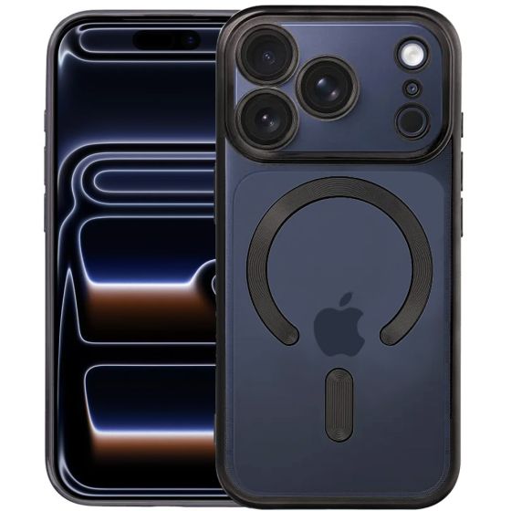 Durchsichtige Schutzhülle für iPhone 17 Pro Max Hülle Transparent mit schwarzen Rahmen MagSafe kompatibel mit Kameraschutz