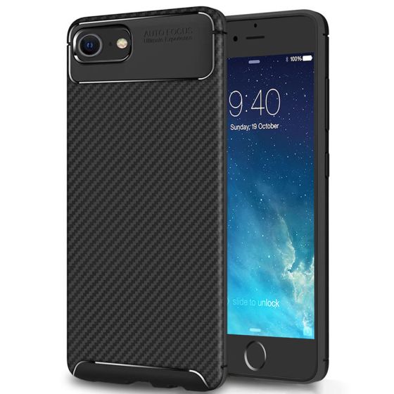 Carbon Handyhülle für iPhone 7 Slim Case Schwarz