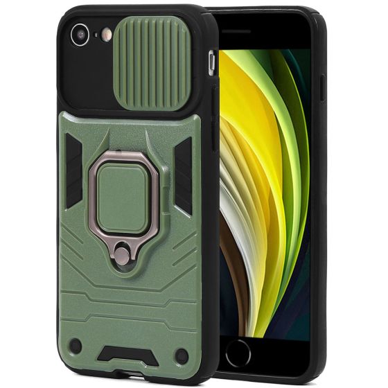 Handyhülle für iPhone SE 2020 Case mit Kameraschutz / verschiebbarer Kameraabdeckung / Kamera Slider Grün