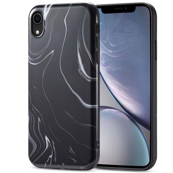 Handyhülle für iPhone XR Handyhülle / Case in Marmor Optik Schwarz