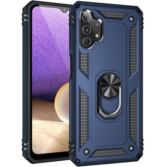 Handyhülle für Samsung Galaxy A32 Case Blau mit 360° Ringhalter