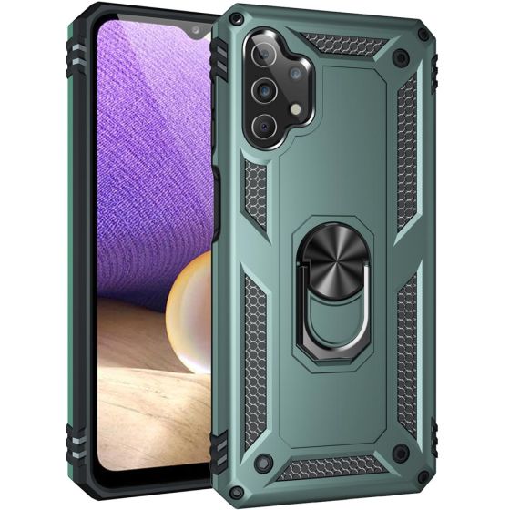 Handyhülle für Samsung Galaxy A32 Case Grün mit 360° Ringhalter