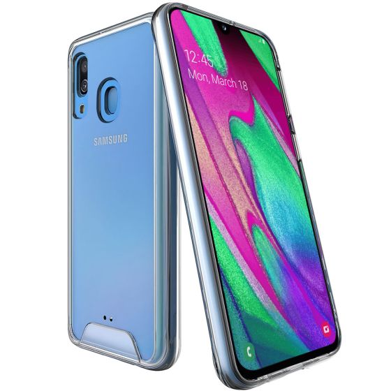 Transparente kristallklare Hülle für Samsung Galaxy A40 Hybrid Case mit weichem TPU-Silikon Rahmen und robuster Rückseite