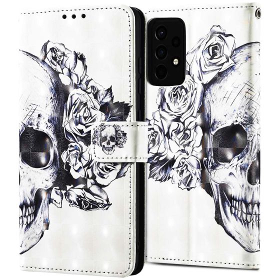 Flipcase für Samsung Galaxy A52 Handytasche mit Totenkopf / Skull Motiv