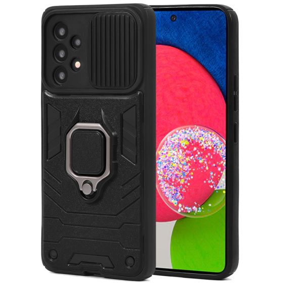 Handyhülle für Samsung Galaxy A52s 5G Armor Case mit Kameraschutz / Kameraabdeckung / Kamera Slider Schwarz