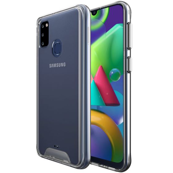 Transparente kristallklare Hülle für Samsung Galaxy M21 Hybrid Case mit weichem TPU-Silikon Rahmen und robuster Rückseite