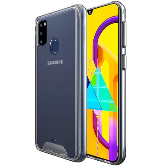 Transparente kristallklare Hülle für Samsung Galaxy M30s Hybrid Case mit weichem TPU-Silikon Rahmen und robuster Rückseite
