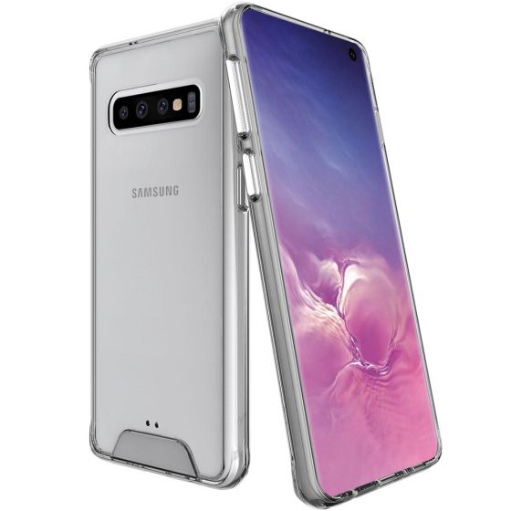 Transparente kristallklare Hülle für Samsung Galaxy S10 Hybrid Case mit weichem TPU-Silikon Rahmen und robuster Rückseite