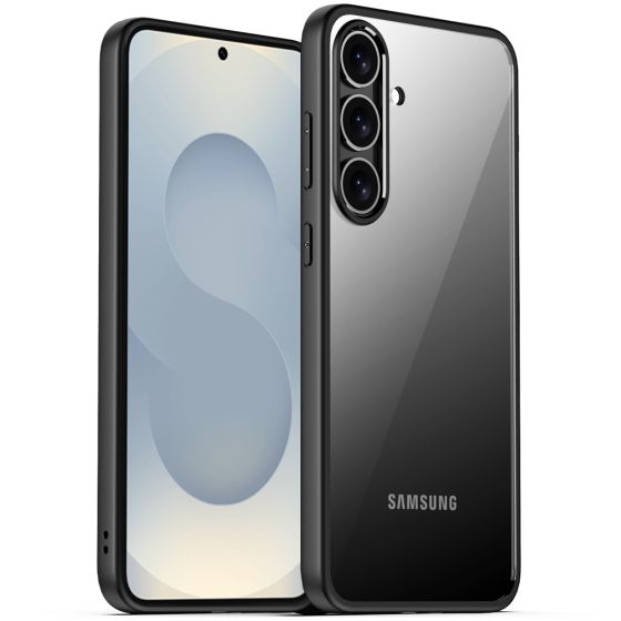 Transparente Hülle für Galaxy S25 mit schwarzen Rahmen