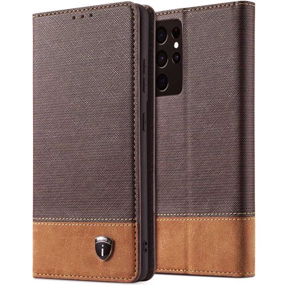 Handytasche für Samsung Galaxy S25 Ultra Hülle Flipcase Braun