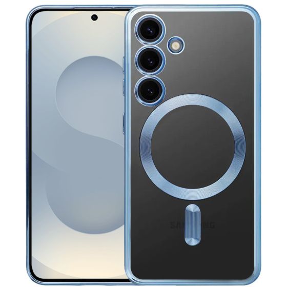 Handyhülle für Samsung Galaxy S26 Hülle mit Kameraschutz MagSafe in Blau Case Transparent