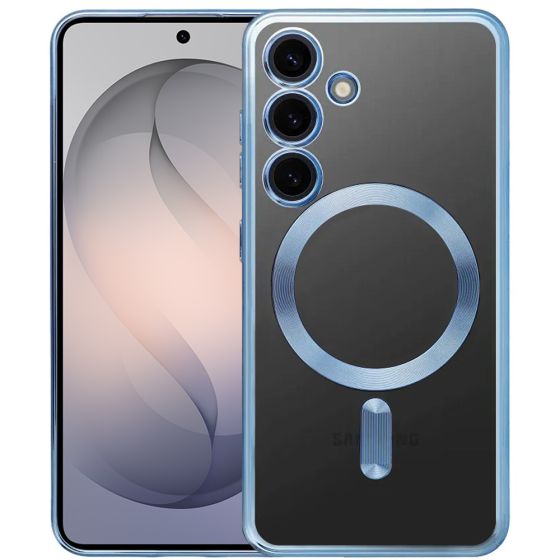 Handyhülle für Samsung Galaxy S26 Hülle mit Kameraschutz MagSafe in Blau Case Transparent