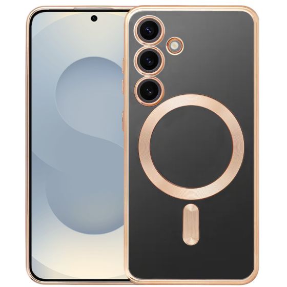 Handyhülle für Samsung Galaxy S26 Plus Hülle mit Kameraschutz MagSafe in Gold Case Transparent