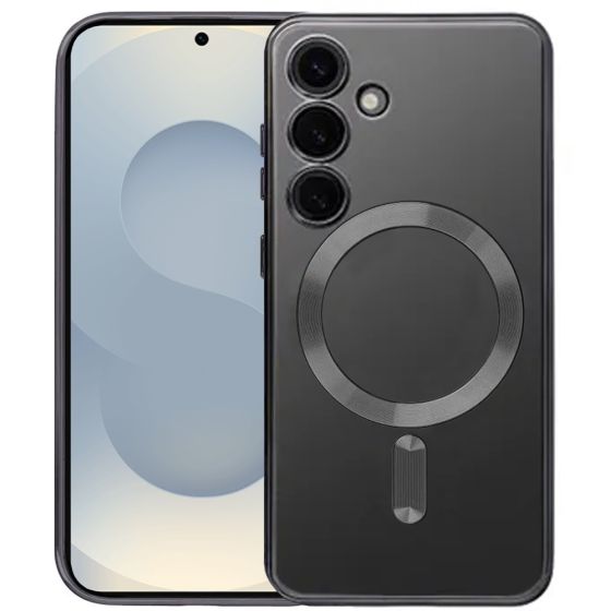 Handyhülle für Samsung Galaxy S26 Plus Hülle mit Kameraschutz MagSafe in Schwarz Case Transparent