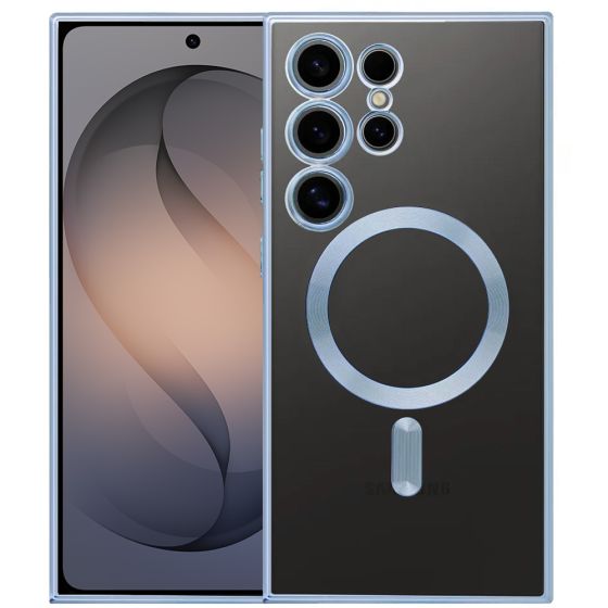 Handyhülle für Samsung Galaxy S26 Ultra Hülle mit Kameraschutz MagSafe in Blau Case Transparent