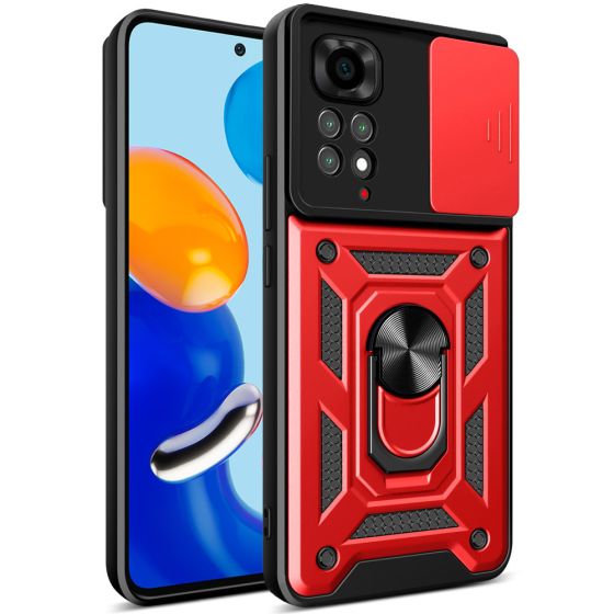 Handyhülle für Xiaomi Redmi Note 11 Case Schutzhülle mit Kameraschutz Rot