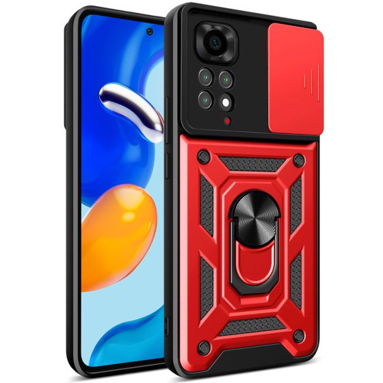 Handyhülle für Xiaomi Redmi Note 11s Case mit Kameraschutz Rot