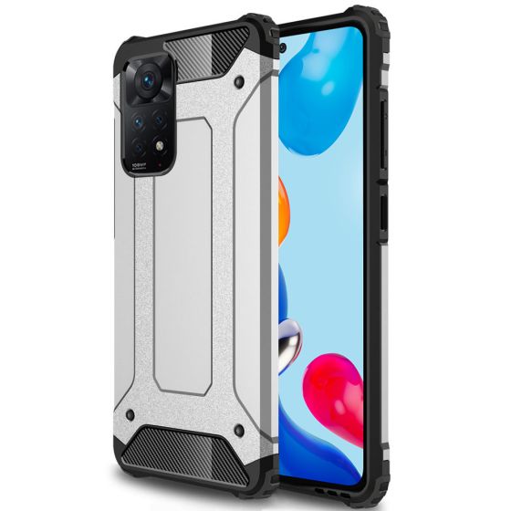 Robuste Handyhülle für Xiaomi Redmi Note 11 Outdoor Case Silber