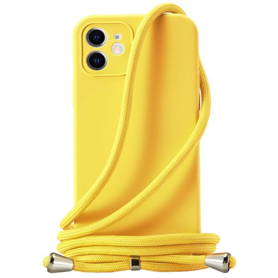 Handyhülle mit Band / Kette zum Umhängen für iPhone 12 Mini Gelb