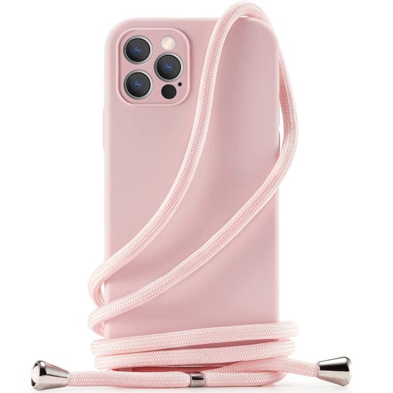 Handyhülle mit Band für iPhone 12 Pro Rosa