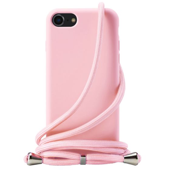Handyhülle mit Band / Handykette für Apple iPhone SE (2020) Case Rosa