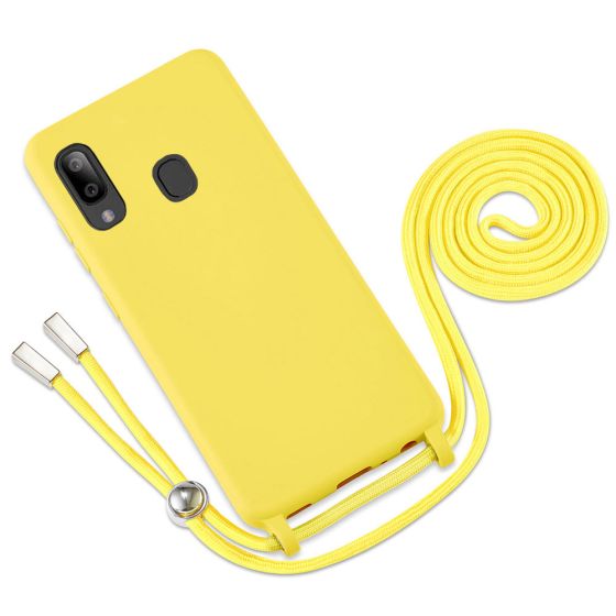 Handyhülle mit Band für Samsung Galaxy A40 Case zum Umhängen Gelb