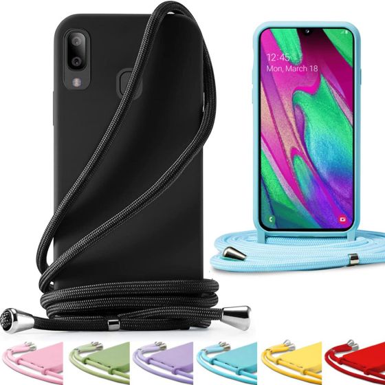 Handyhülle mit Band / Kette für Samsung Galaxy A40 Case zum Umhängen