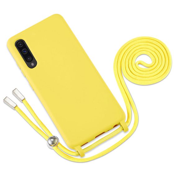 Handyhülle mit Band für Samsung Galaxy A50 Case zum Umhängen Gelb