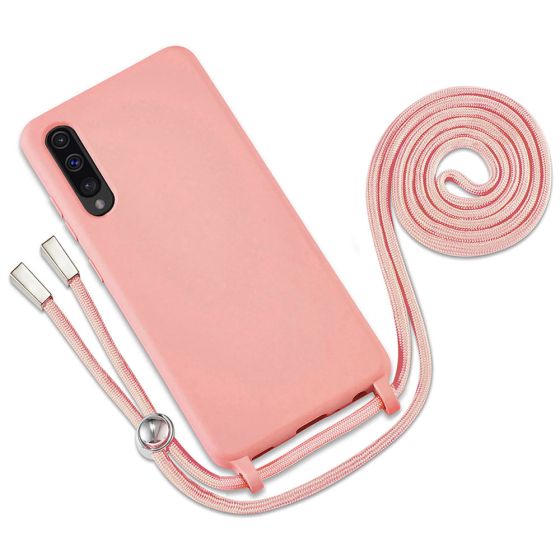 Handyhülle mit Band für Samsung Galaxy A50 Case zum Umhängen Rosa