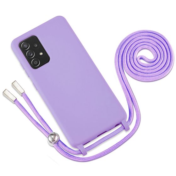Handyhülle mit Band für Samsung Galaxy A53 Case zum Umhängen Lila Violett