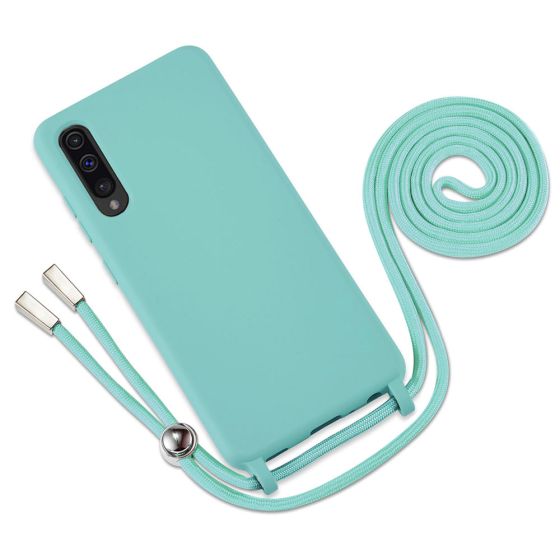 Handyhülle mit Band für Samsung Galaxy A70 Case zum Umhängen Türkis