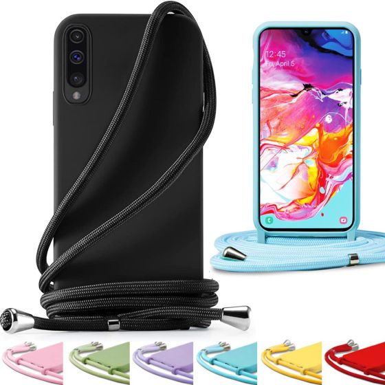 Handyhülle mit Band für Samsung Galaxy A70 Case zum Umhängen 