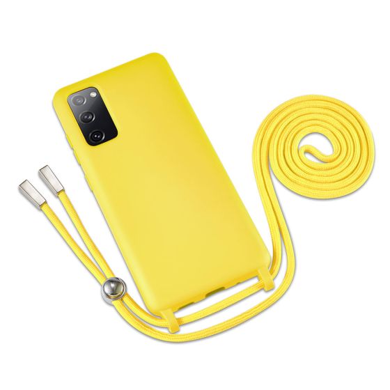 Gelbe Handyhülle mit Umhängeband / Kette für Samsung Galaxy S20 Fan Edition