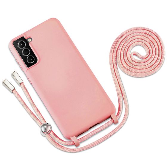 Handyhülle mit Band / Kette zum Umhängen für Samsung Galaxy S21 Plus Rosa