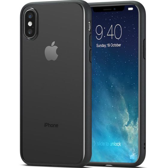 Transparente kristallklare Hülle für iPhone XS Case mit schwarzen Rahmen