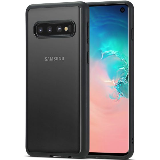 Transparente kristallklare Hülle für Samsung Galaxy S10 Plus Case mit schwarzen Rahmen