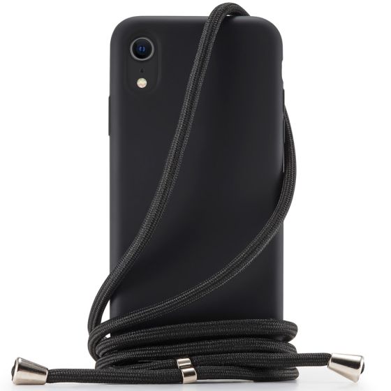 Handyhülle zum Umhängen mit Band Handykette für iPhone X Case Schwarz