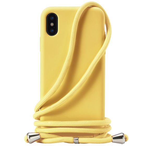 Handyhülle zum Umhängen mit Band Handykette für iPhone XR Case Gelb