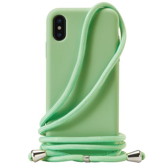 Handyhülle zum Umhängen mit Band Handykette für iPhone XR Case Grün