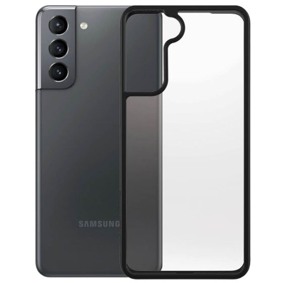 Original Panzerglass Samsung Galaxy S21 Premium Case Transparent mit schwarzen Rahmen