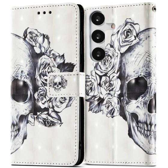 Flipcase für Samsung Galaxy A14 Handytasche Totenkopf Motiv