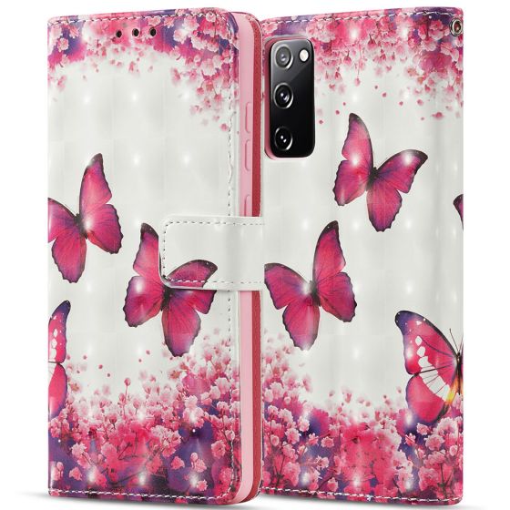 Handyhülle für Samsung Galaxy S20 Fan Edition Flipcase mit Schmetterling Motiv