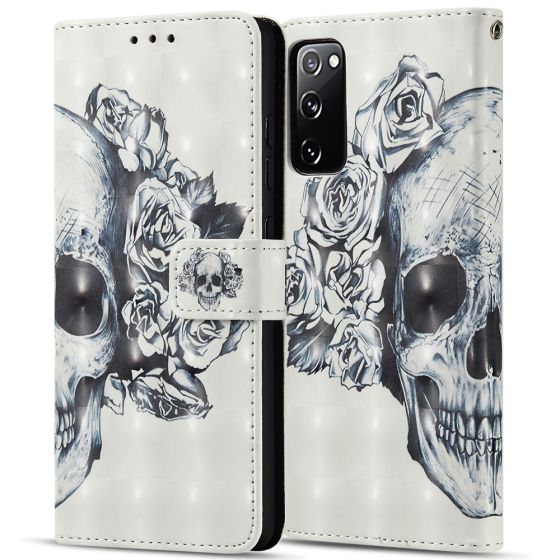 Handyhülle für Samsung Galaxy S20 Fan Edition Flipcase mit Totenkopf Motiv