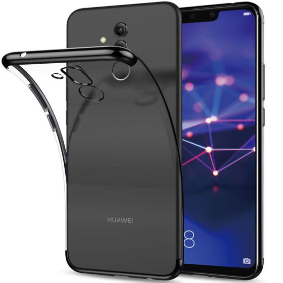 Hülle für Huawei Mate 20 Lite Transparent mit Schwarzem Rahmen | handyhuellen-24.de