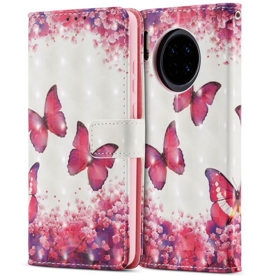 3D Flipcase für Huawei Mate 30 Pro - Schmetterling | Ohne Versandkosten